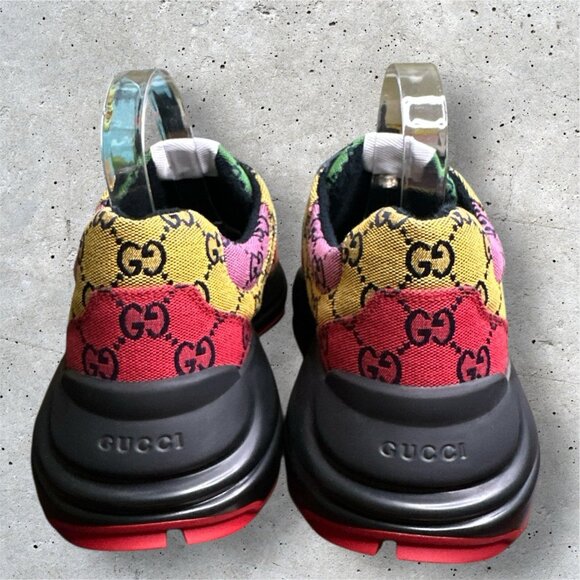 Gucci Rython GG Multicolor Monogram Canvas Men's Sneakers - Picture 4 of 13